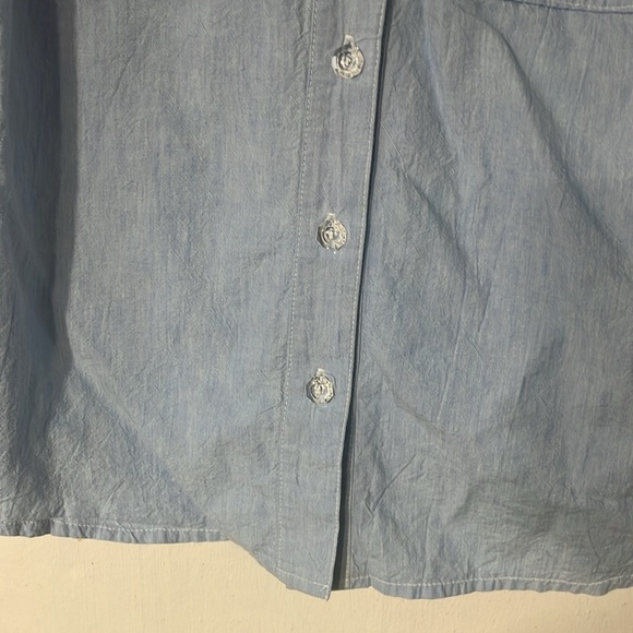 Saint Germain Paris denim with rhinestone short sleeve top - Picture 3 of 8